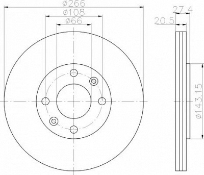 HELLA PAGID 8dd355102051 -  Тормозной диск